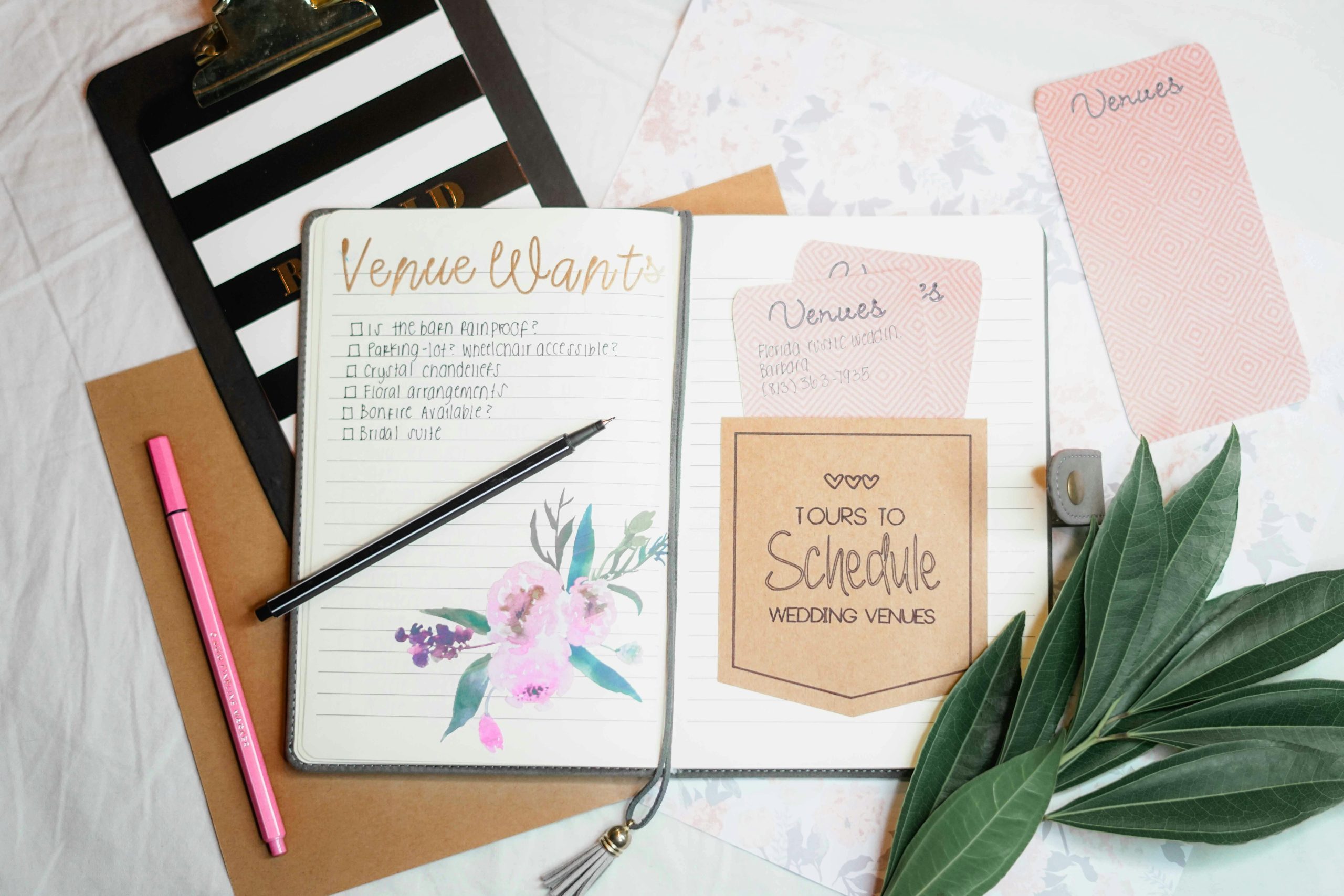 Wedding planning with checklists for venues and what to schedule for the event